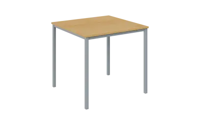 JPT 80 Jídelní stůl 800 x 800 mm, deska javor horský / podnož stříbrná